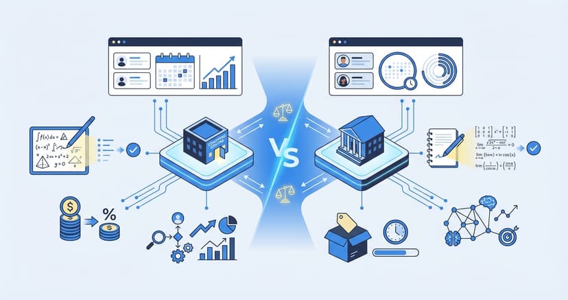 Stylized illustration for comparison: IntelGrader vs Chanakya AI: AI Grading for Indian Coaching Centres Compared