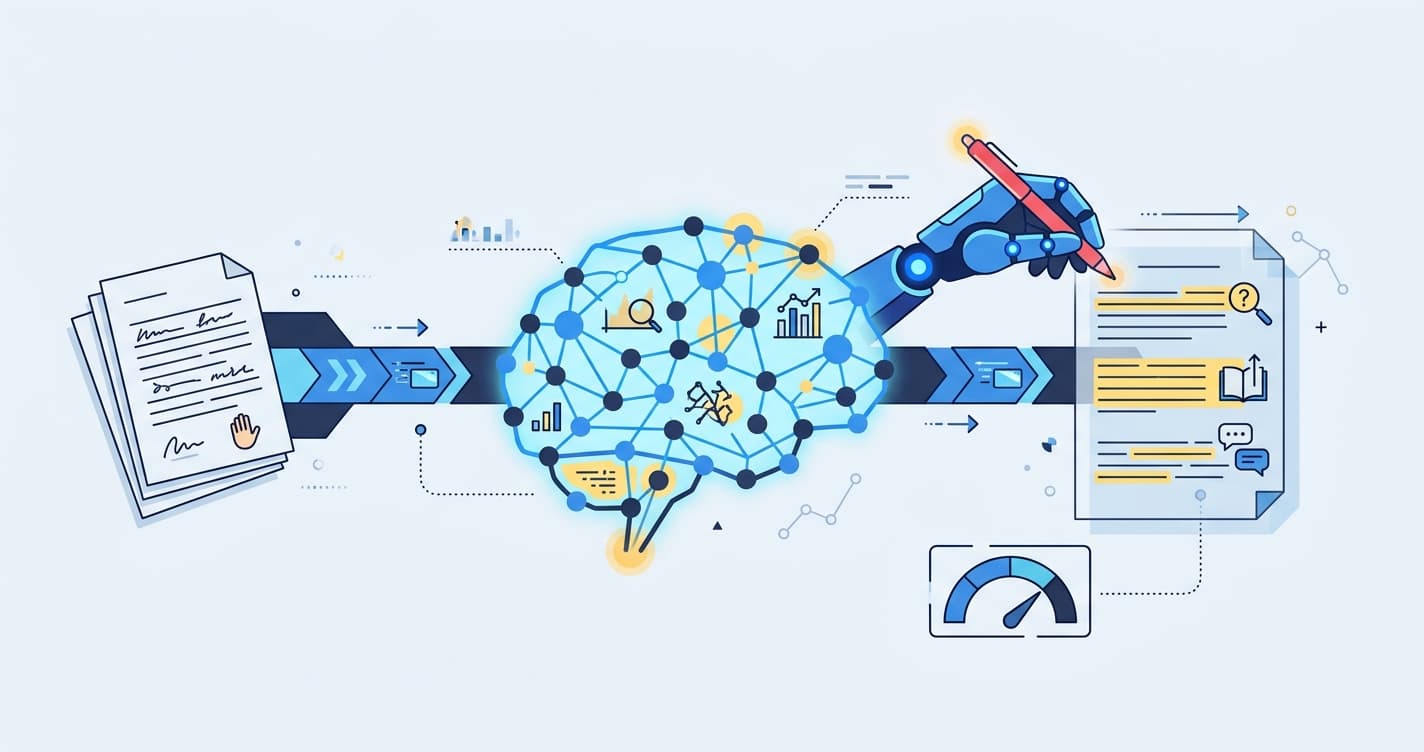 Stylized illustration for blog: AI Essay Grading: A Buyer's Guide for Tutors and Schools
