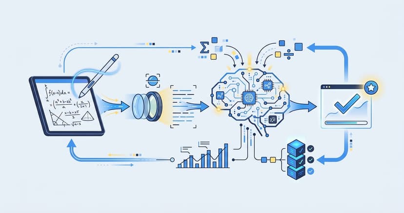 Stylized illustration for blog: AI Grading for Handwritten Math: How It Works in 2026