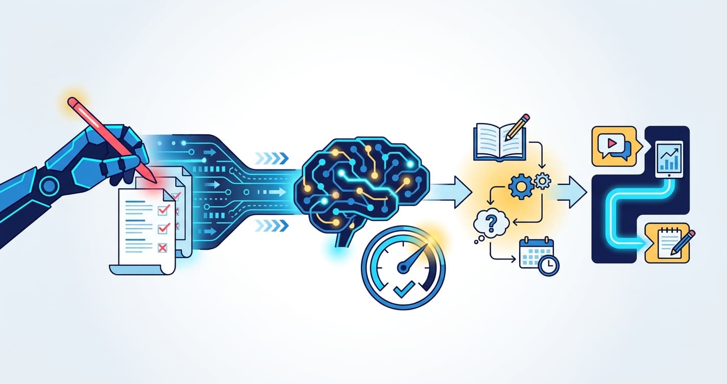 Stylized illustration for blog: From Score to Next Lesson: How Remediation Paths Work in AI Grading