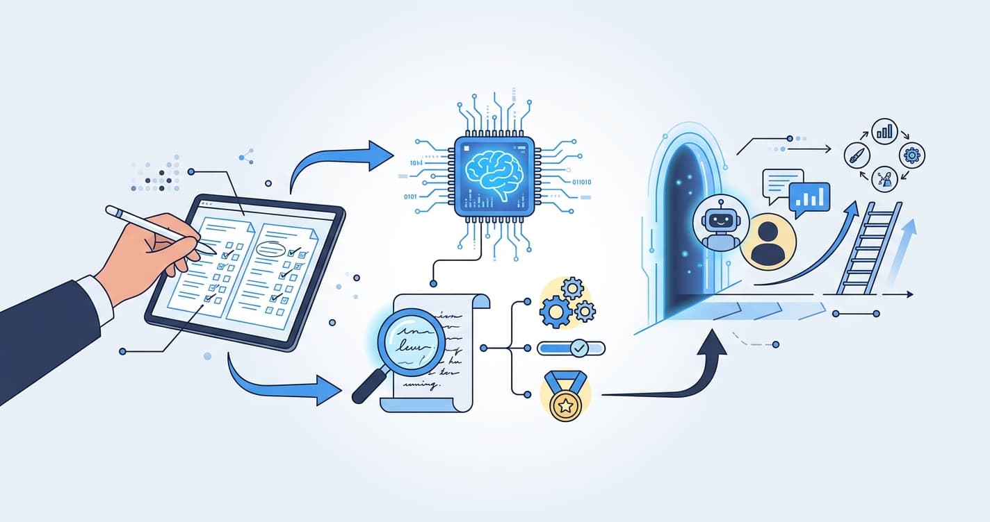 Stylized illustration for blog: AI Grading vs Digital Marking: What Comes After On-Screen Evaluation