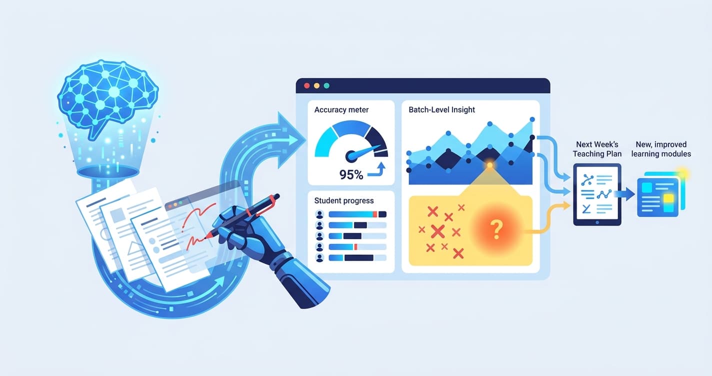 Stylized illustration for blog: Identifying Learning Gaps Across a Whole Batch with AI Grading