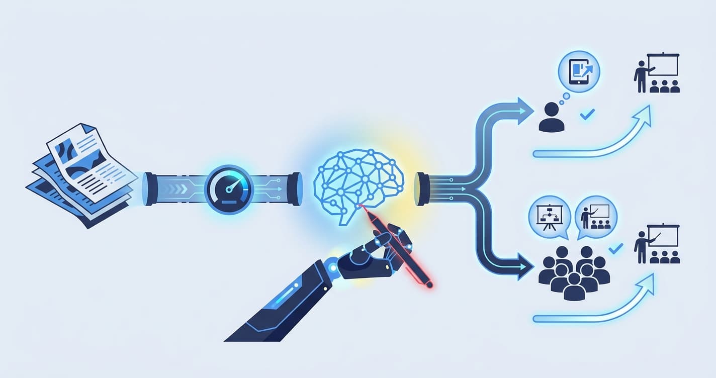 Stylized illustration for blog: Next-Step Recommendations from AI Grading: Turning Scores into Teaching Actions
