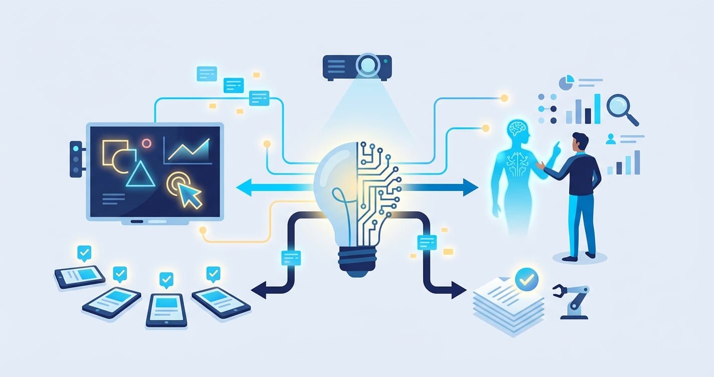 Stylized illustration for blog: Smart Classroom Technology Guide 2026: Tools That Actually Work